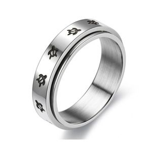 Silver Sea Turtle Anxiety Fidget Spinner Ring